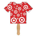 T-Shirt Stock Shape Fan w/ Wooden Stick
